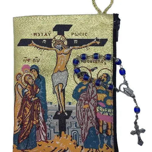Crucifixion MD Rosary Pouch   4" x 6"