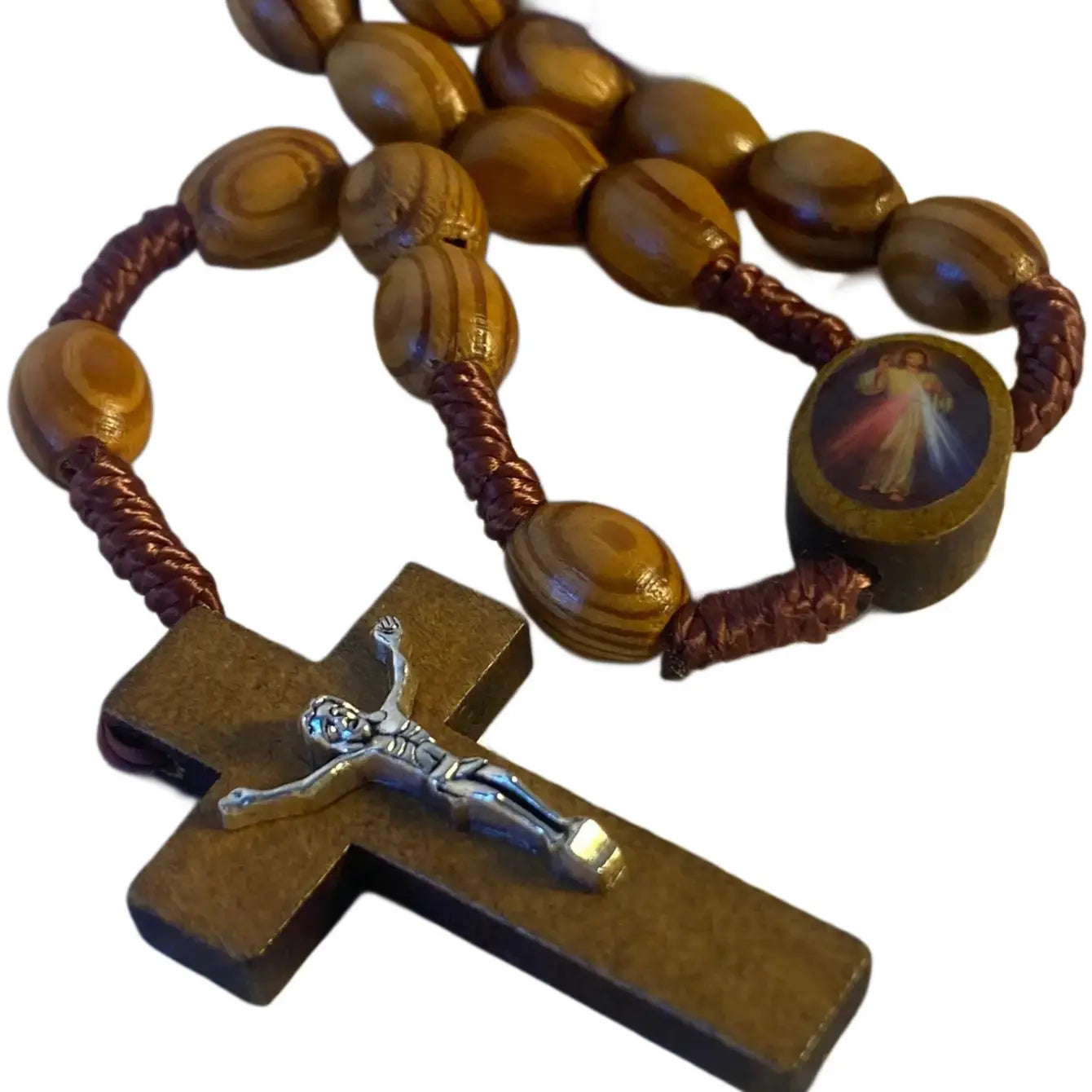 Divine Mercy LRG Wooden Rosary   20"