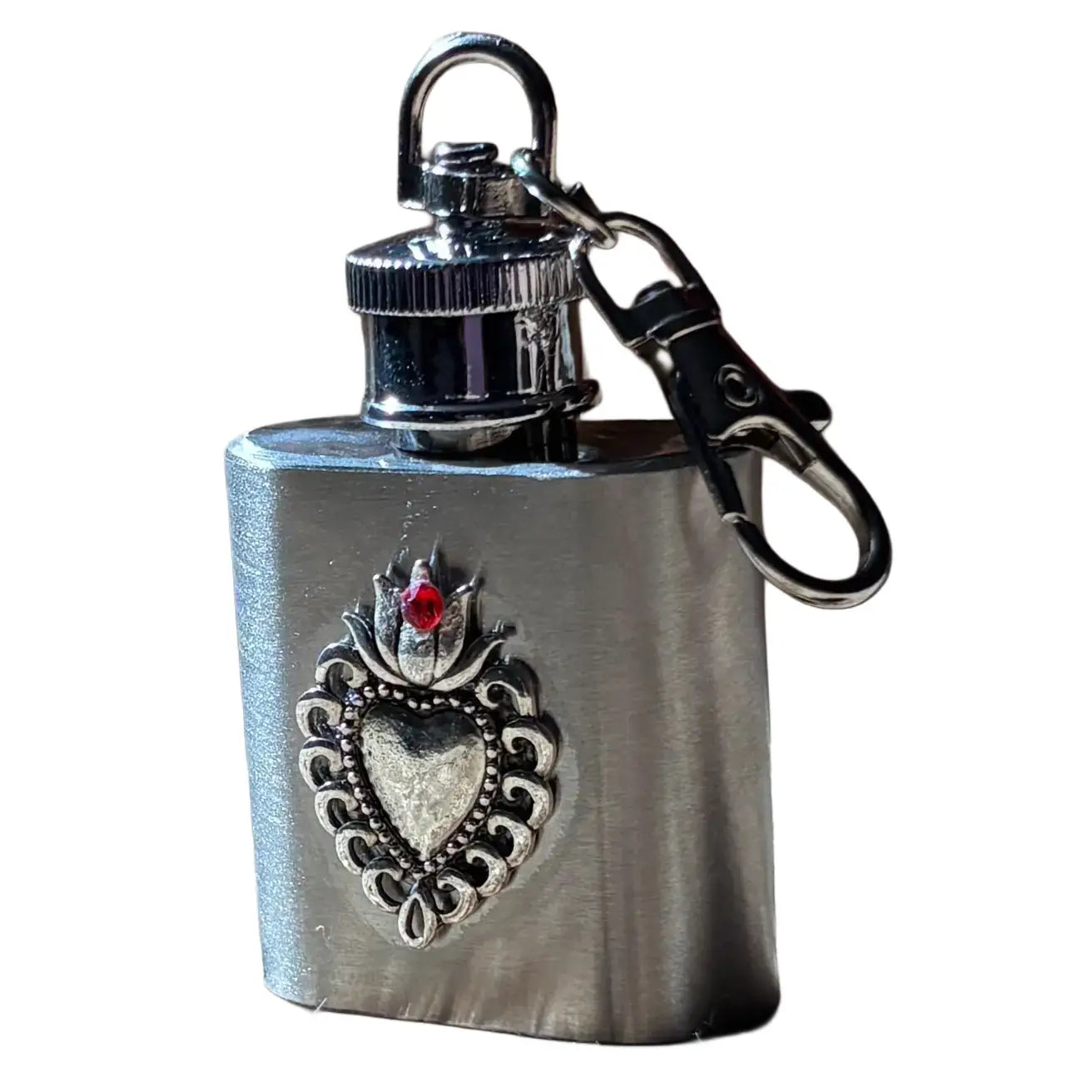 Sacred Heart Holy Water Flask SS    1 oz