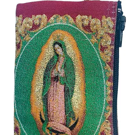 Our Lady of Guadalupe (RED) SM Rosary Pouch   3″ x 4″