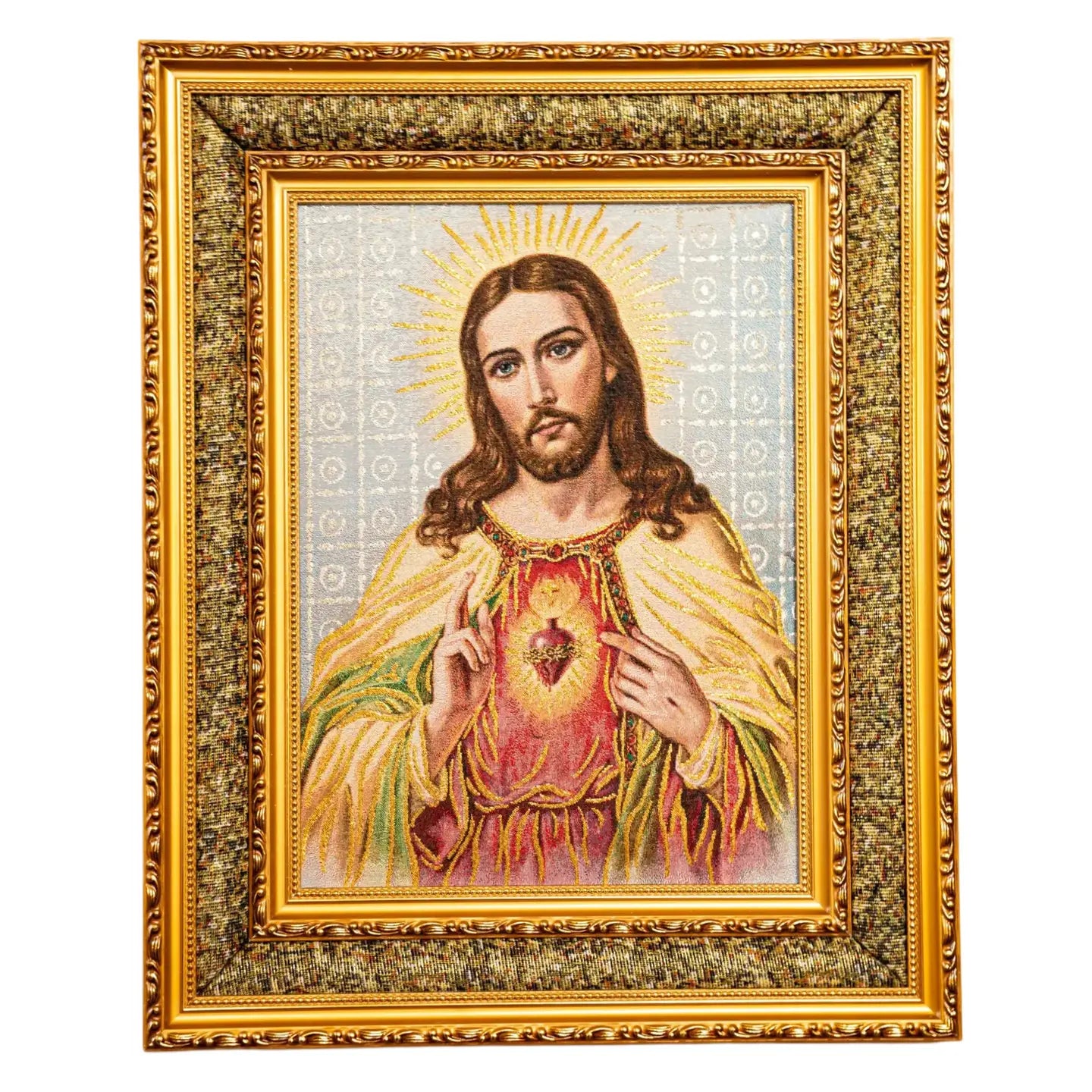 Sacred Heart of Jesus Double Padded Framed Image    21"