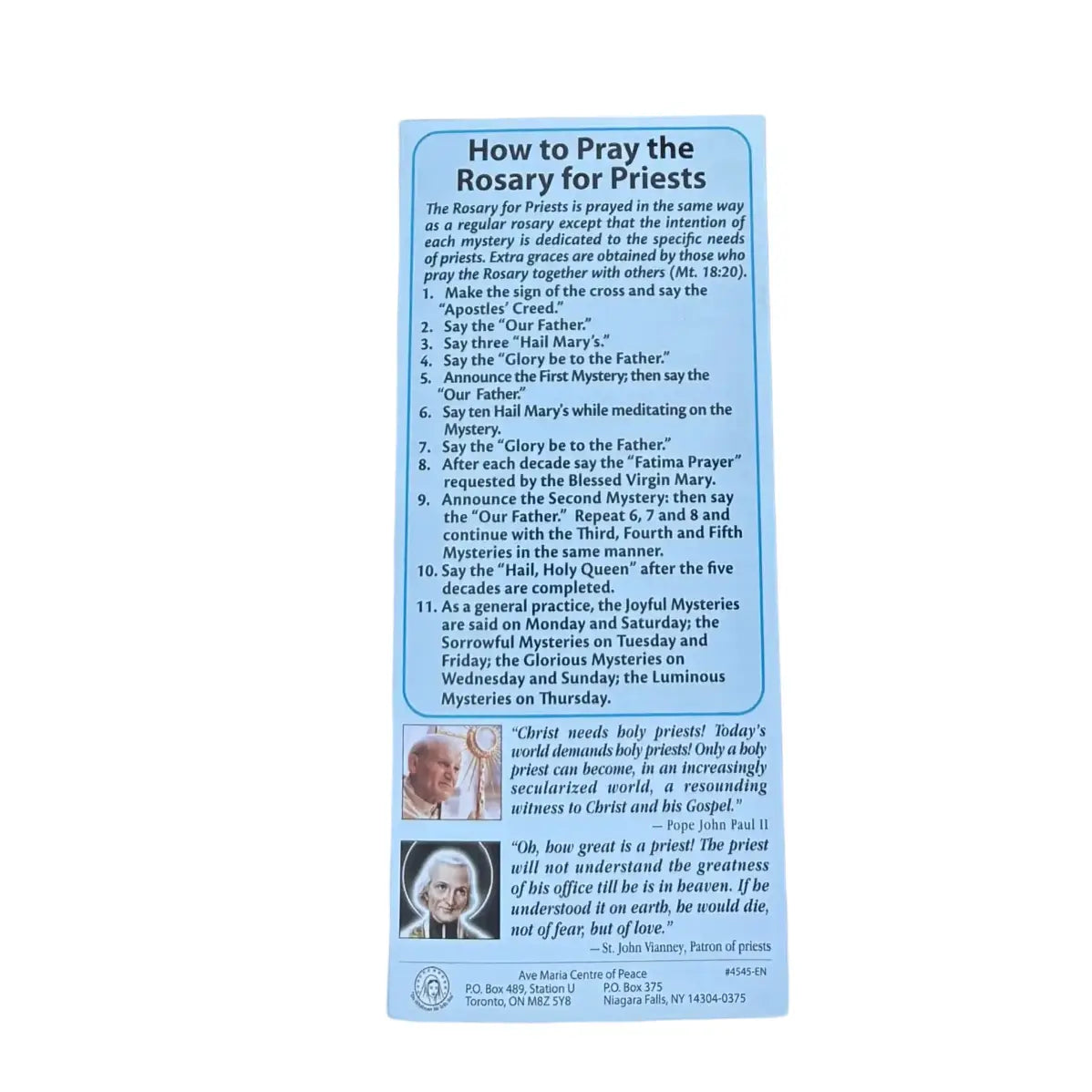 How to Pray The Rosary for Priests Pamphlet   (25/pk)