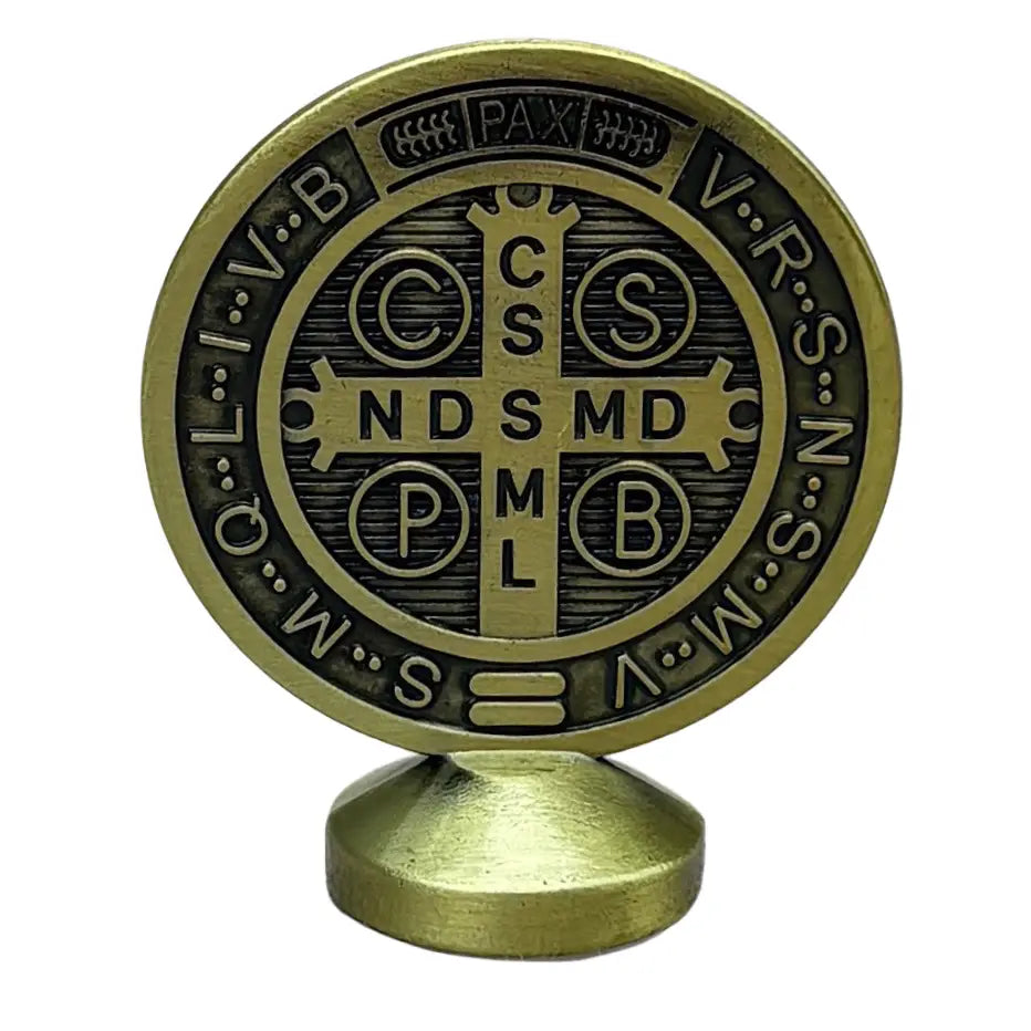 St. Benedict Medal Statuette Chrome   2.25”