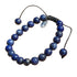 Gemstone - Genuine LAPIS LAZULI Bracelet w/ Cross Charm   7"