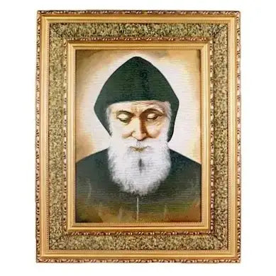 St. Charbel Double Padded Framed Image    21"