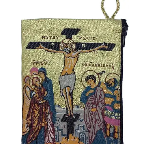 Crucifixion MD Rosary Pouch   4" x 6"