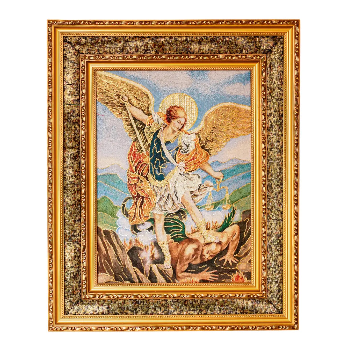 St. Michael The Archangel Double Padded Framed Image   21"
