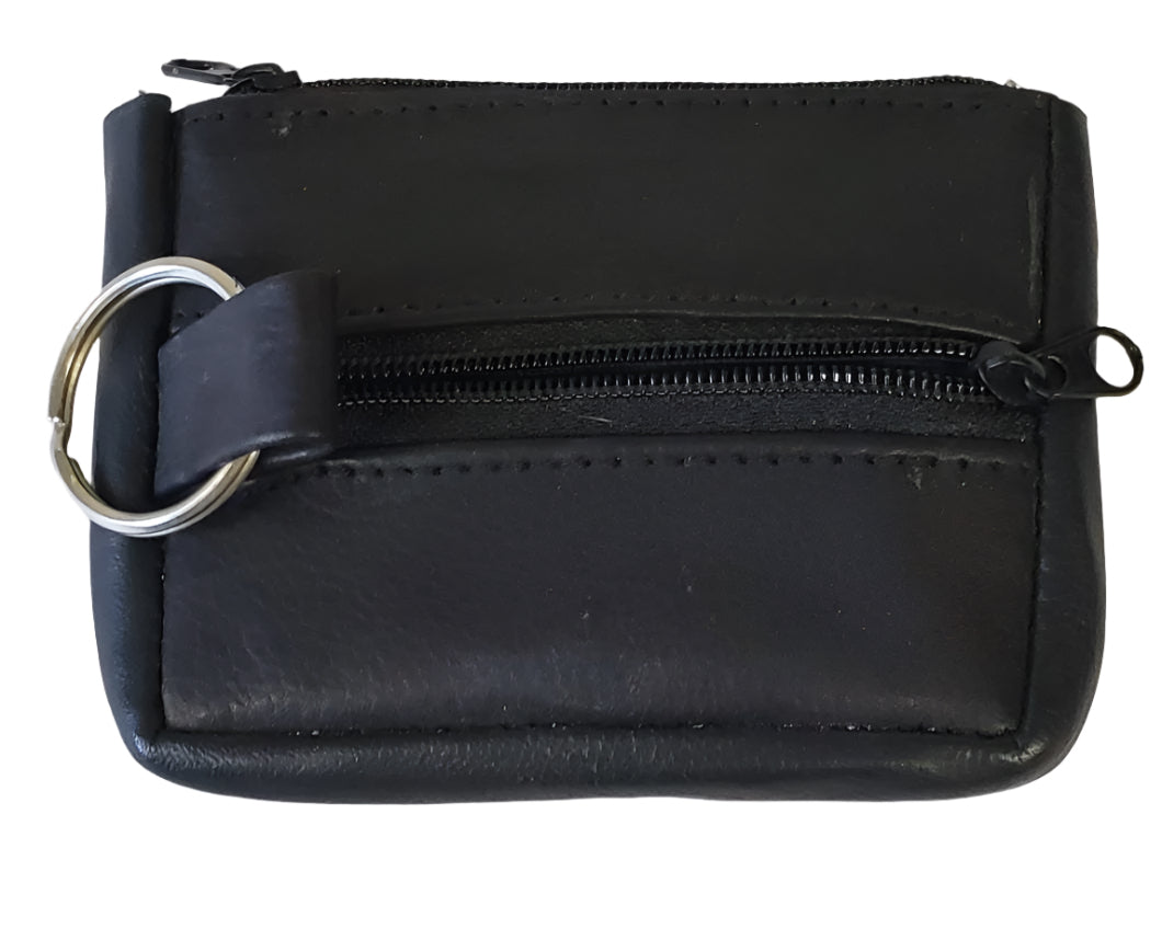 Sheepskin Leather Rosary and Coin Pouch with Key Ring