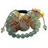 Gemstone Genuine GREEN AVENTURINE Bracelet w/ Cross Charm   7"