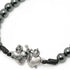 Sacred Heart Hematite Beads Bracelet    7"