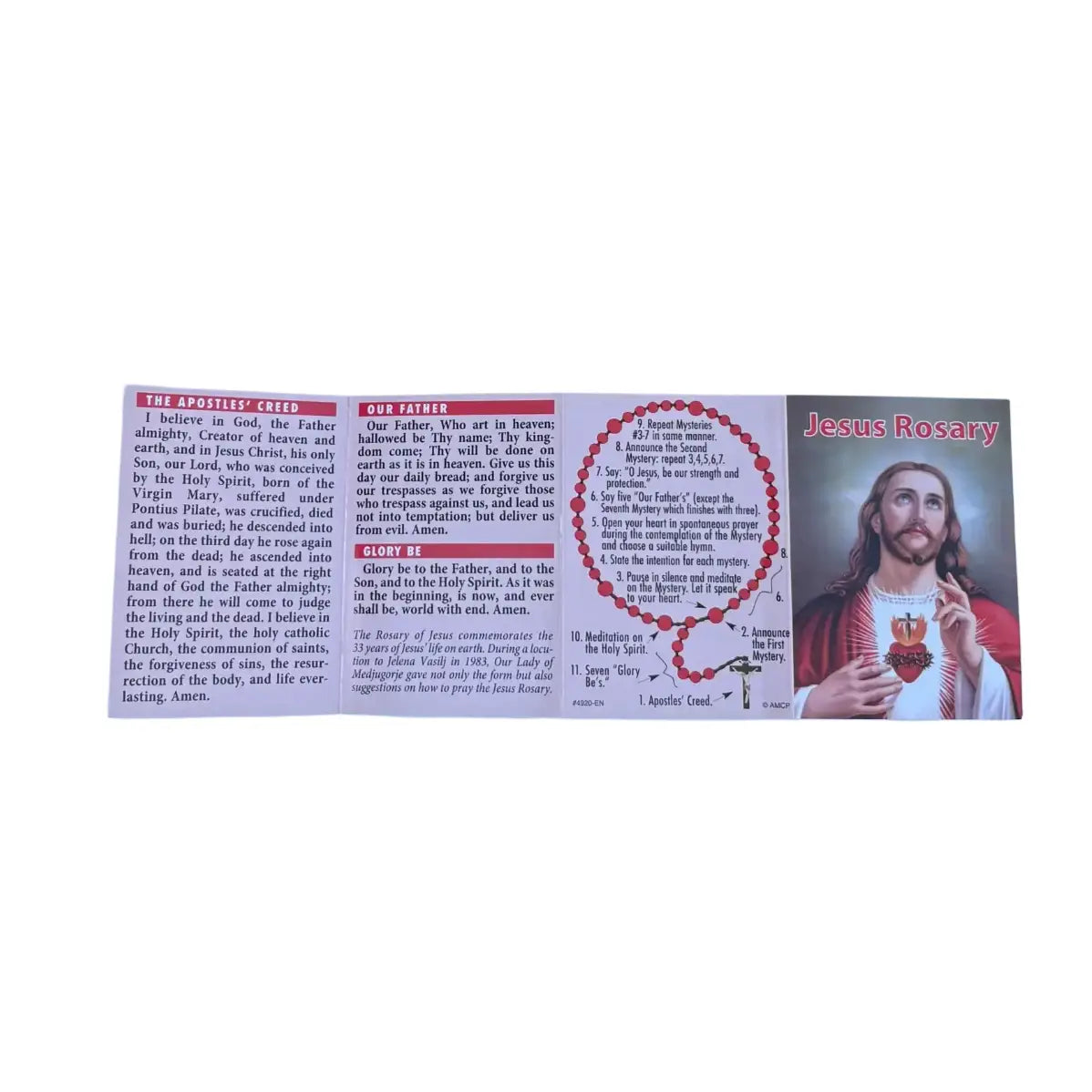 Jesus Rosary Prayer Card Pamphlet   (25/pk)