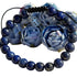 Gemstone - Genuine LAPIS LAZULI Bracelet w/ Cross Charm   7"