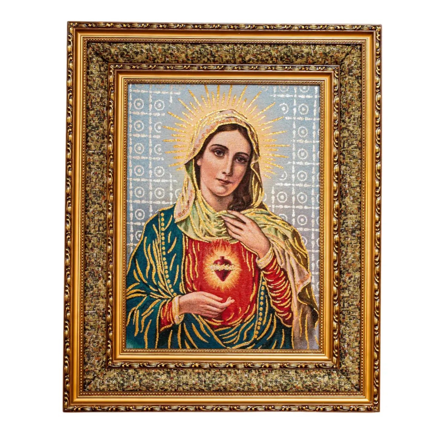 Sacred Heart of Mary Double Padded Framed Image    21"