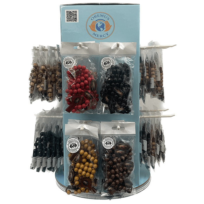 Wooden Rosaries Tower Display II   (64 pcs)