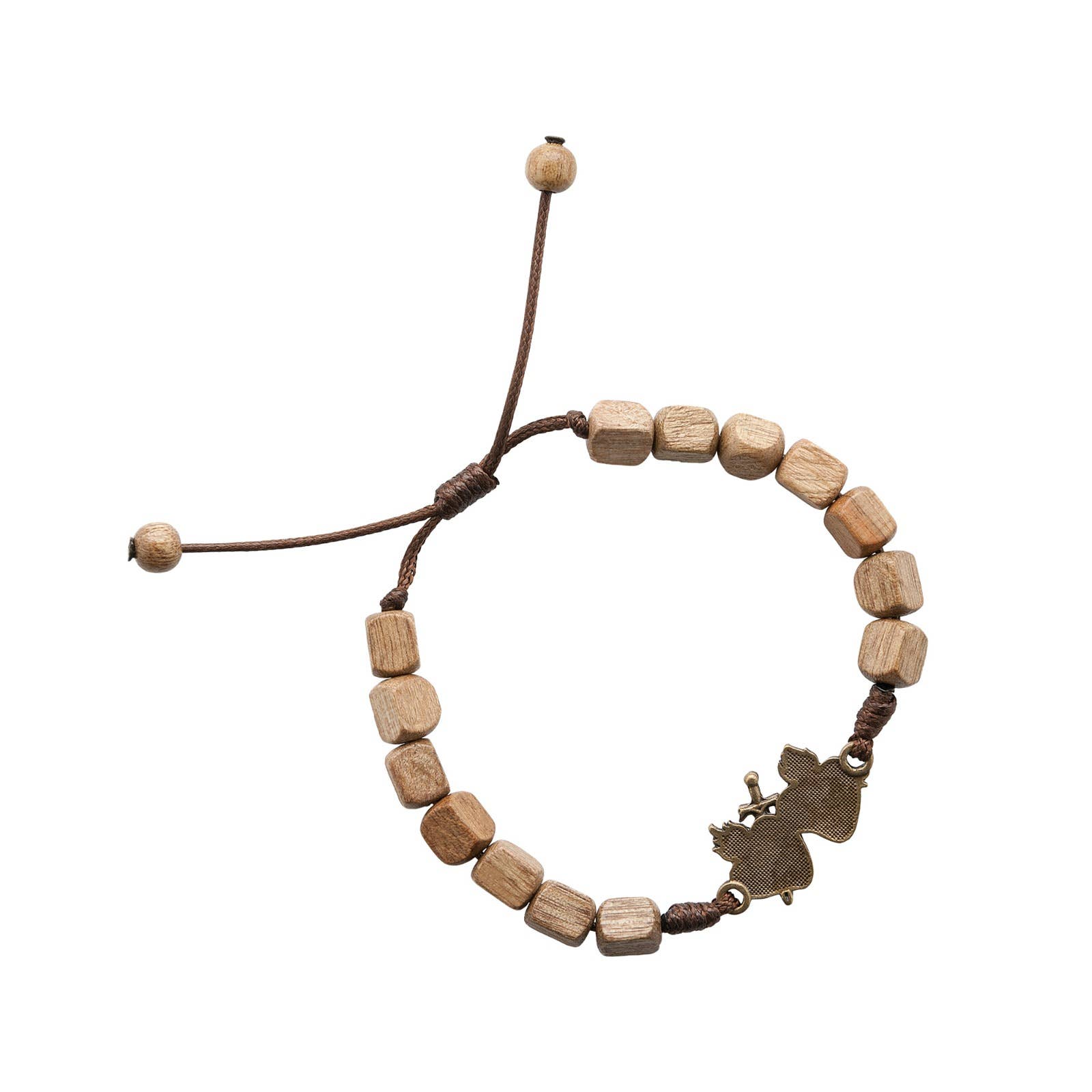Sacred Hearts Wooden Beads Bracelet    7"