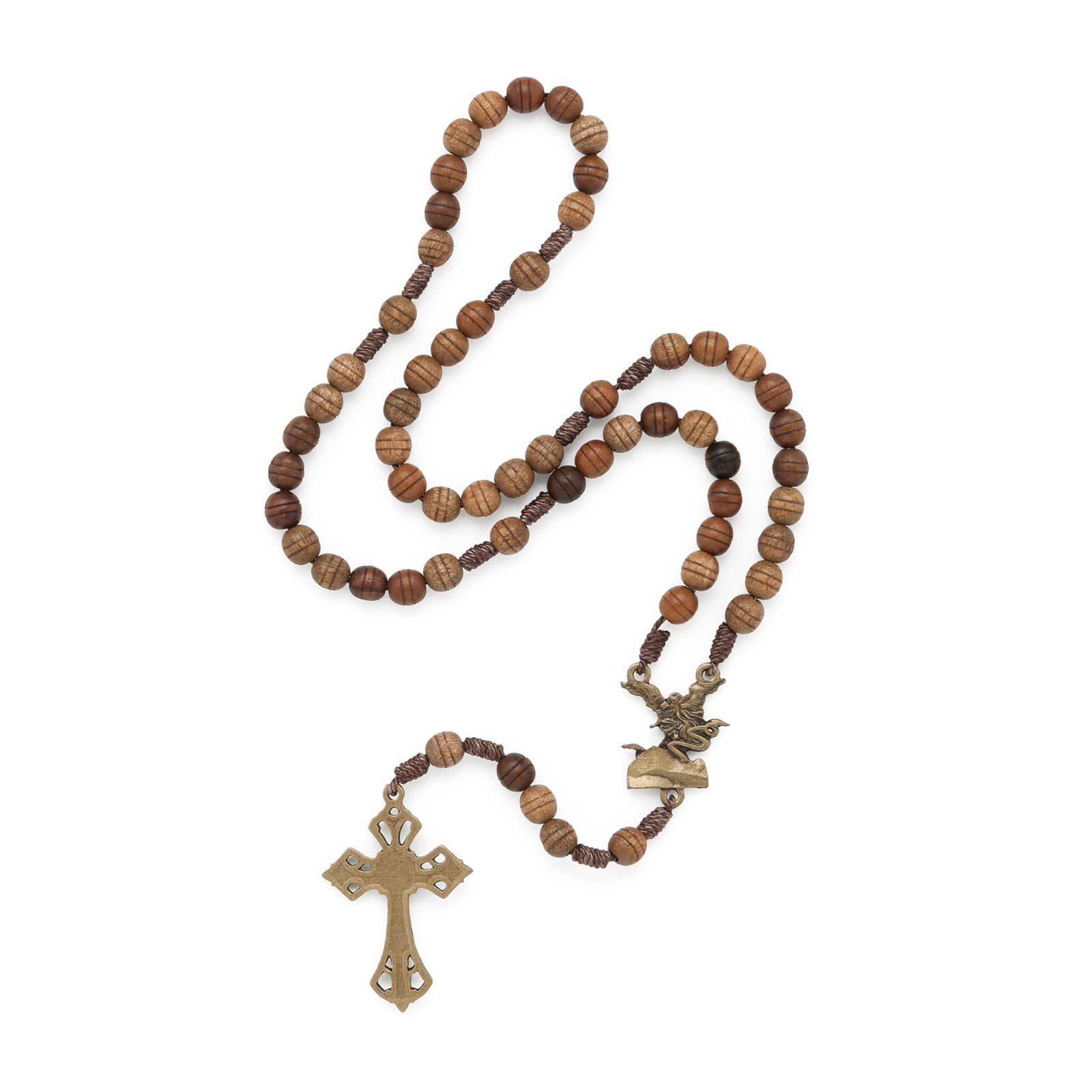 St. Michael Rosary Wooden    16”