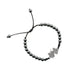 Sacred Heart Hematite Beads Bracelet    7"