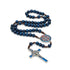 St. Benedict Wooden Rosary (BLUE Resin)   20"