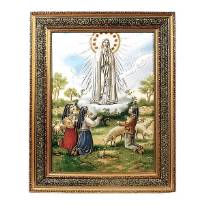 Lady of Fatima Double Padded Framed Image   21"