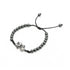 Sacred Heart Hematite Beads Bracelet    7"