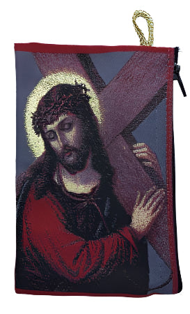 Jesus Carrying Cross MD Rosary Pouch   4" x 6"