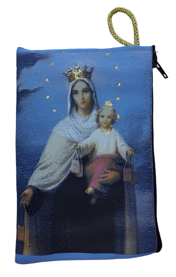 Lady of Mt. Carmel w/ Baby Jesus MD Rosary Pouch   4" x 6”