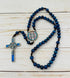 St. Benedict Wooden Rosary (BLUE Resin)   20"