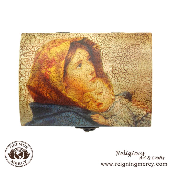 Madonna and Child Rosary Storage Box   6"