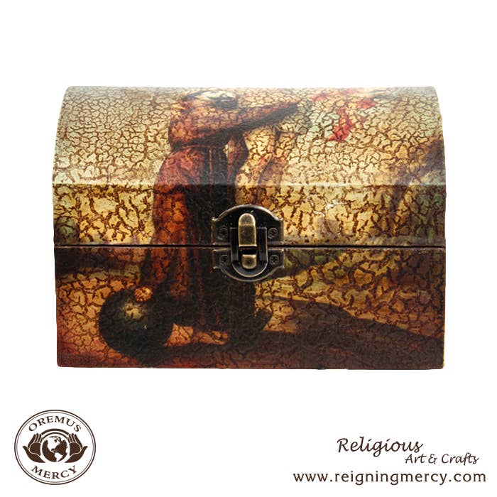 St. Francis of Assisi Rosary Storage Box    6"