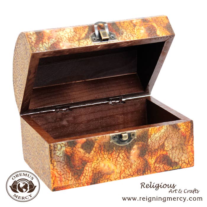 Our Lady of Mount Carmel Rosary Storage Box   6"