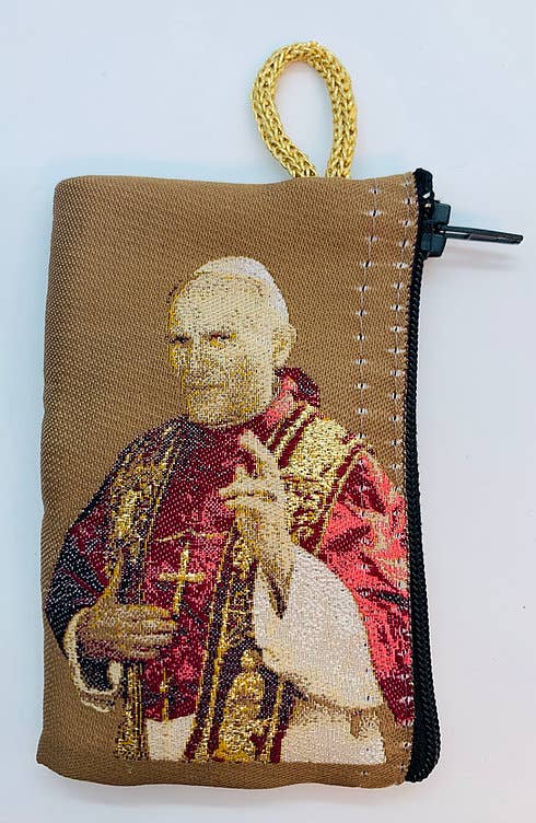 St. Pope John Paul II SM Rosary Pouch    3″ x 4″