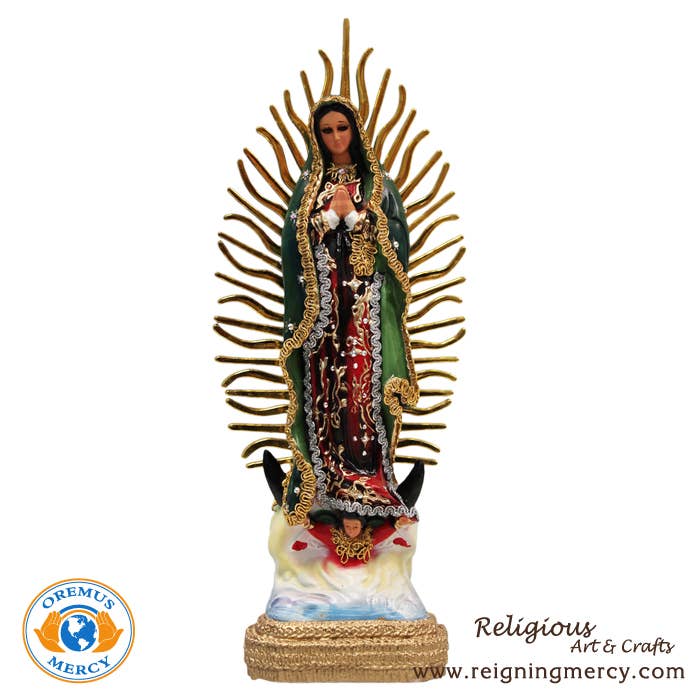 Virgin of Guadalupe Statue (Traditional)    14″