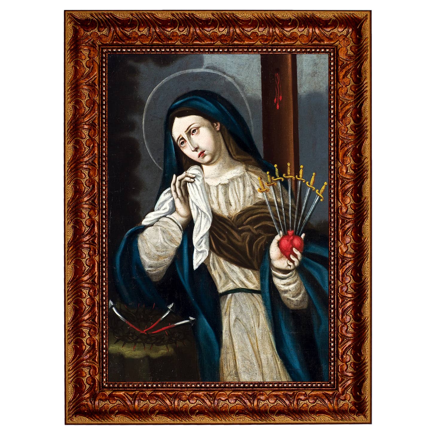 Virgen de Los 7 Dolores (Lady of Seven Sorrows) Canvas    22"