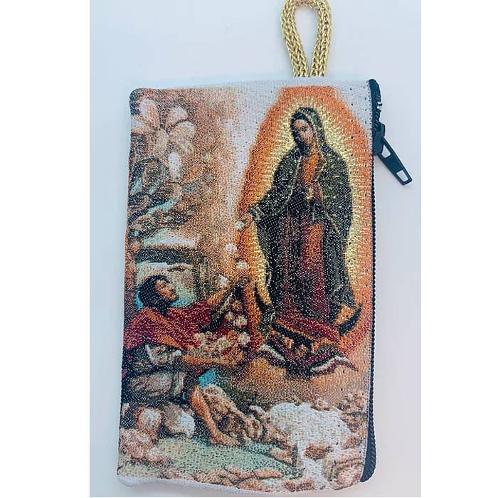 OLOG w/ St. Juan Diego II SM Rosary Pouch    3" x 4"