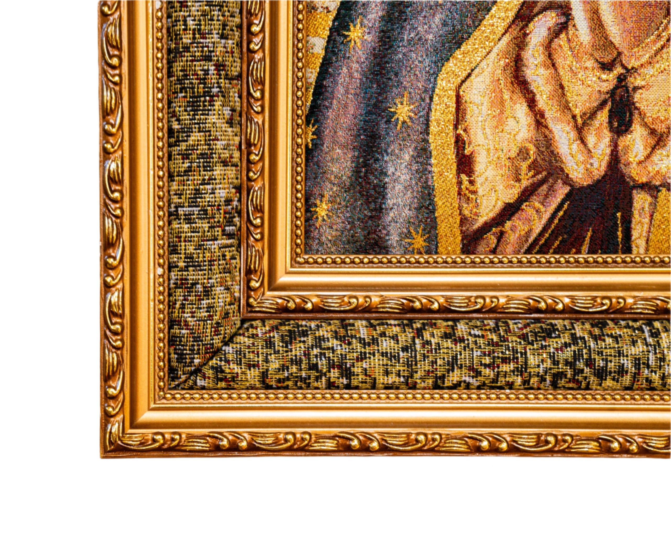 Lady of Guadalupe 1/2 Body Double Padded Framed Image   21"