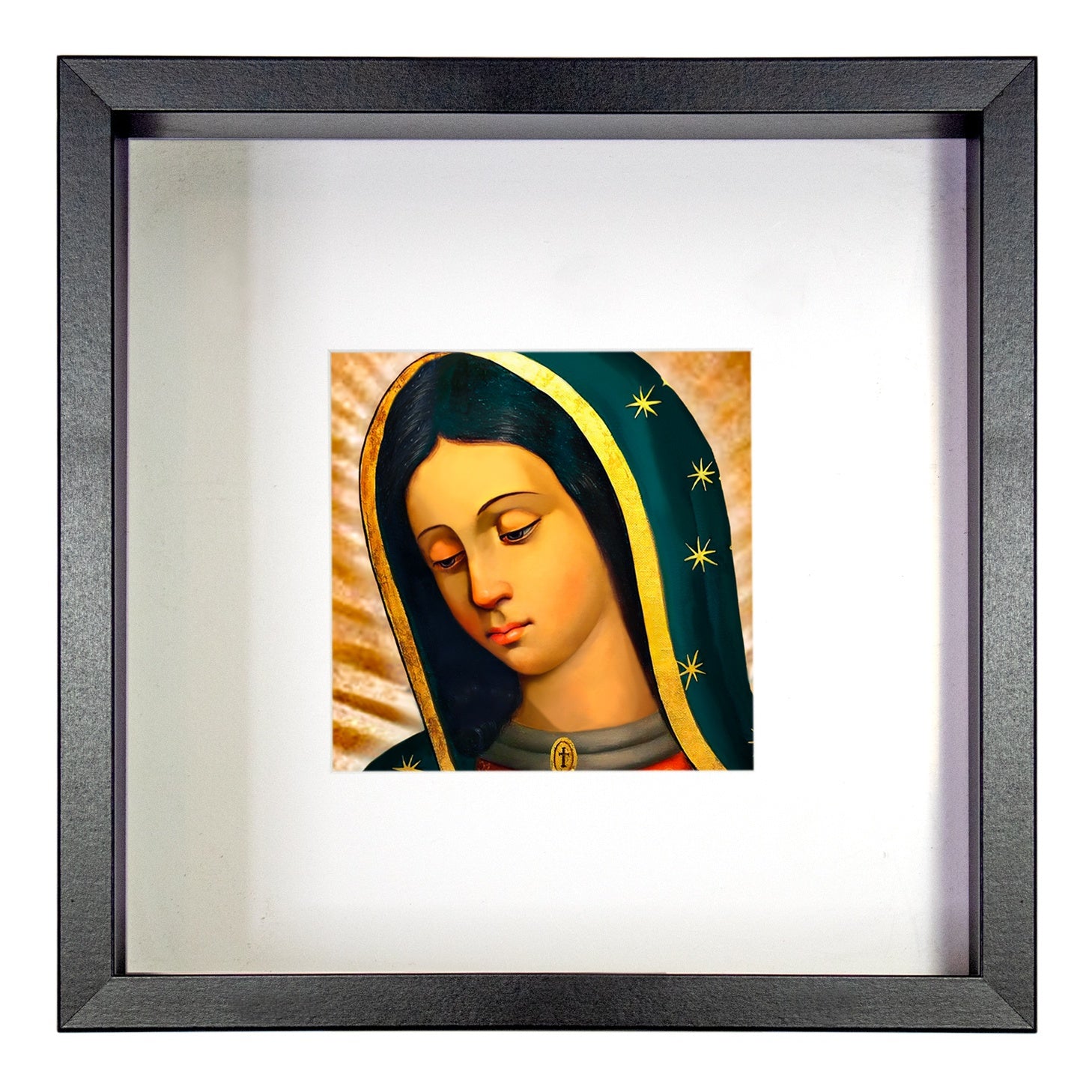 Virgen de Guadalupe Shadowbox Artwork    10.5"