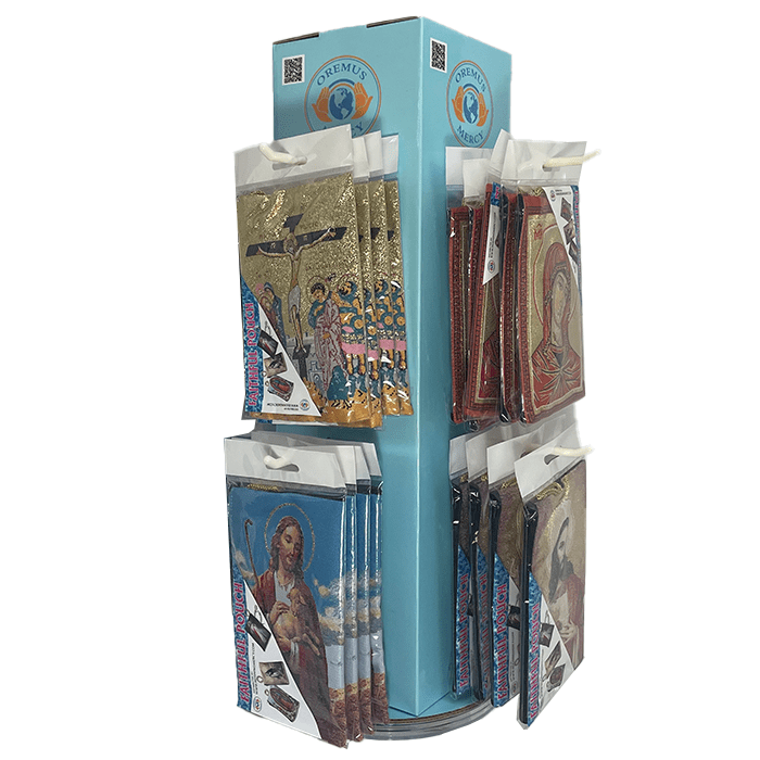 Rosary Pouch Tower Display (MD Pouches)    32 pcs