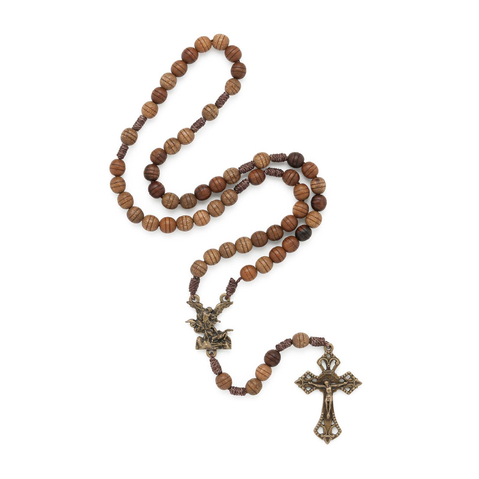St. Michael Rosary Wooden    16”