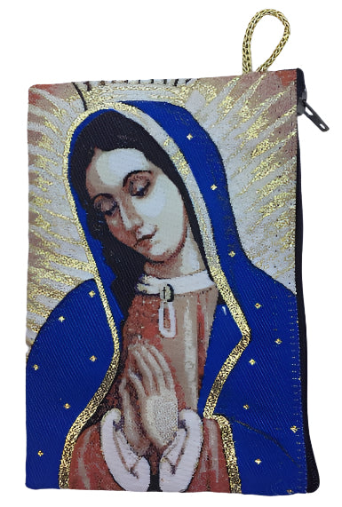 Our Lady of Guadalupe 1/2 Body MD Rosary Pouch   4" x 6”