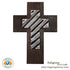 Wall Cross - Wooden w/ Wavy Pewter 10"