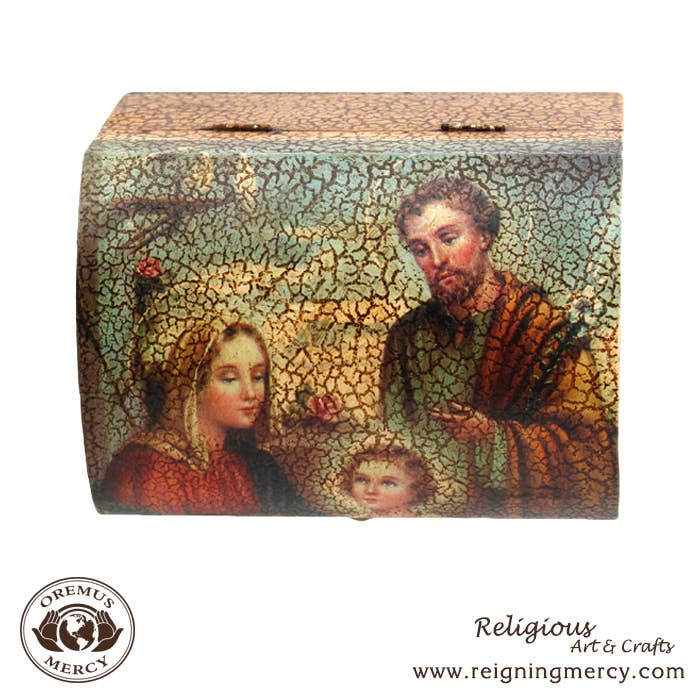 The Holy Family Rosary Storage Box    6"