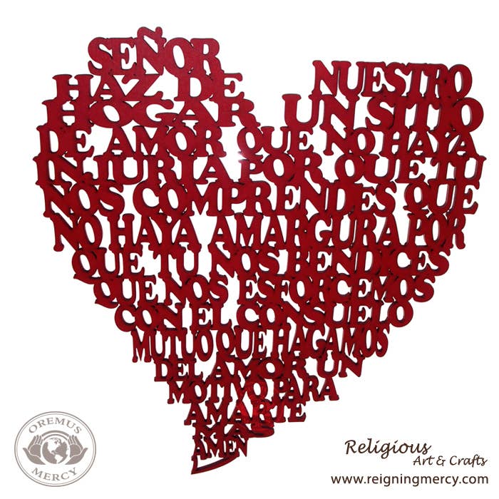 Heart Wall Art “Haz de Nuestro Hogar" RED Wooden   21″