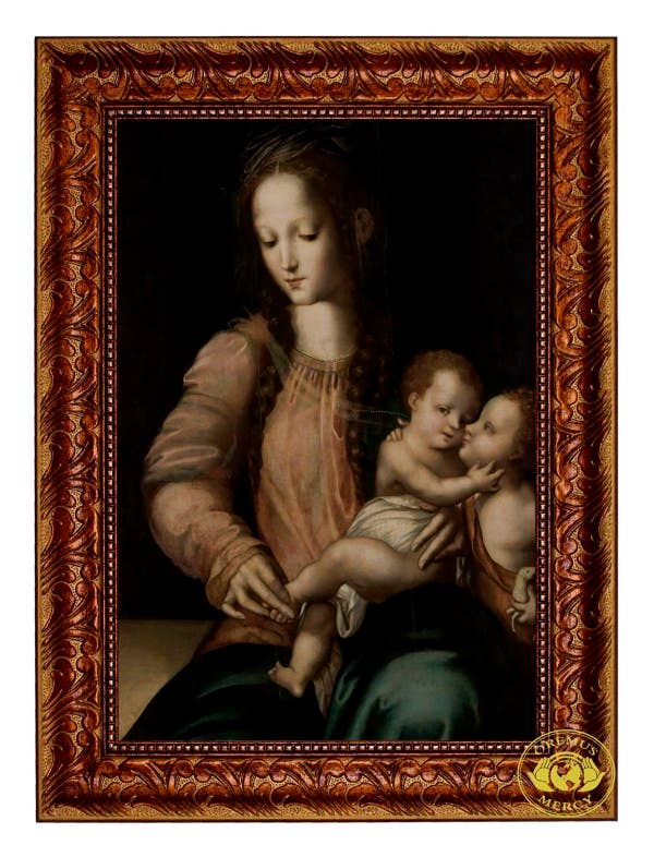 Virgen con Niño y San Juanito Canvas    22"
