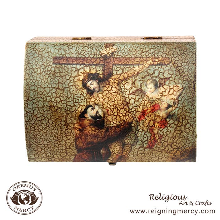 St. Francis of Assisi Rosary Storage Box    6"