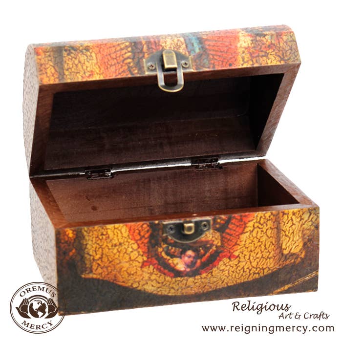Our Lady of Guadalupe w/ Angels Rosary Storage Box 6"