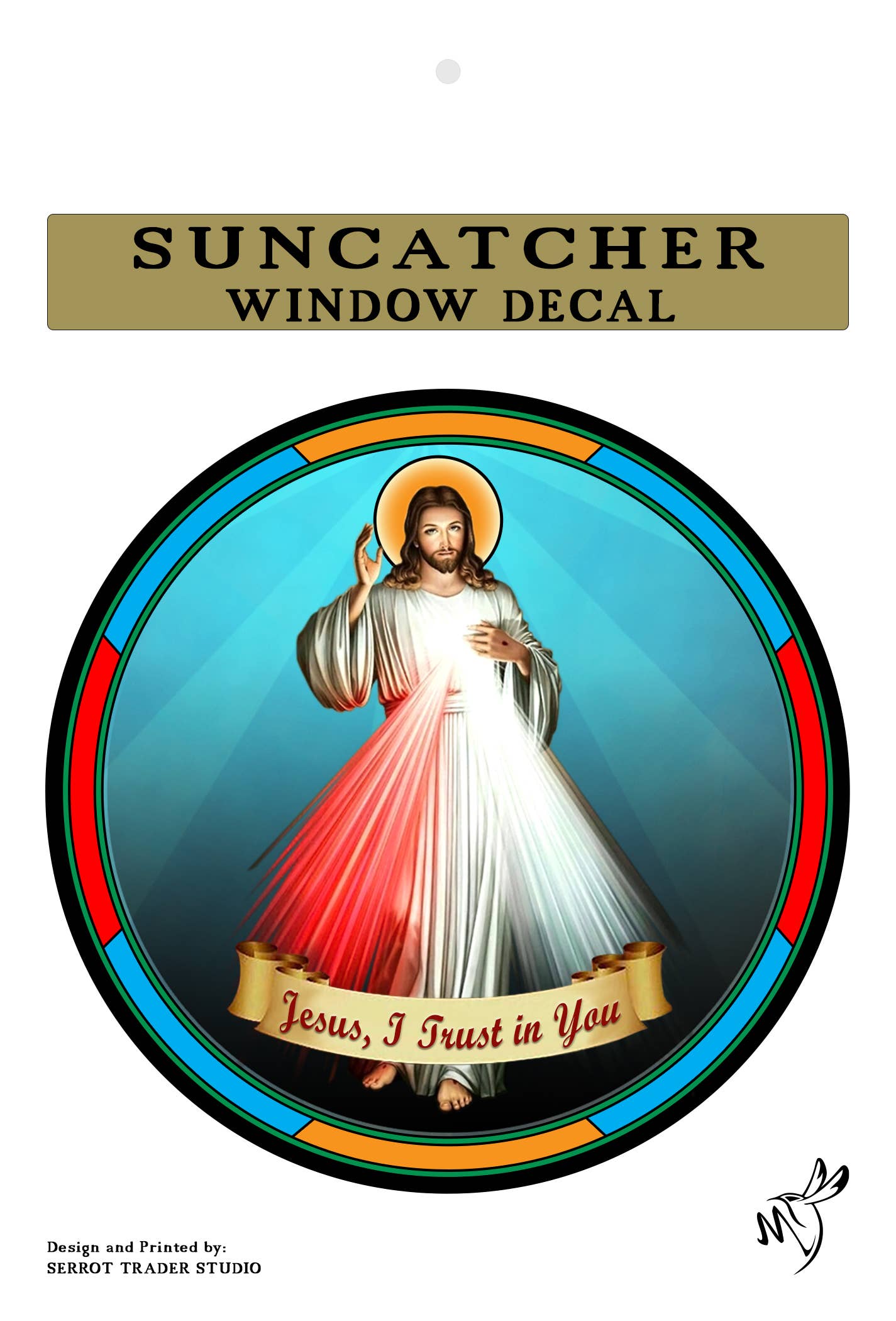 Divine Mercy SUNCATCHER Window Sticker   4.5"