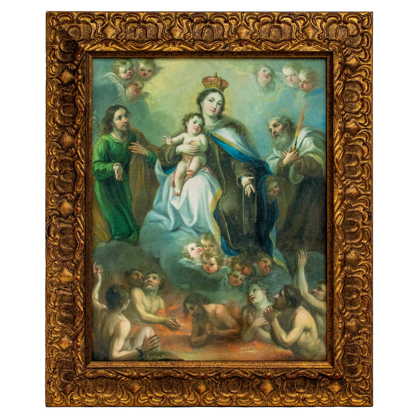 Virgen del Carmen Lithography Canvas    18.5"