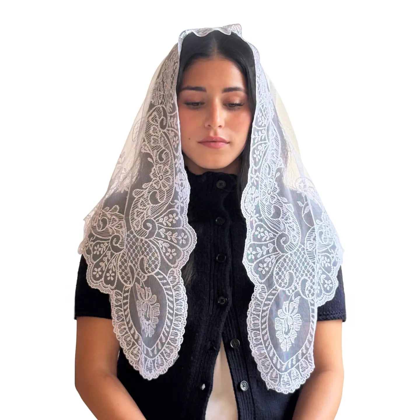 Veil ~ St. Catalina Thomas - WHITE