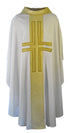 Chasuble - Art Silk Orphrey/Collar w/ Lucerne Applique Cross (011S)