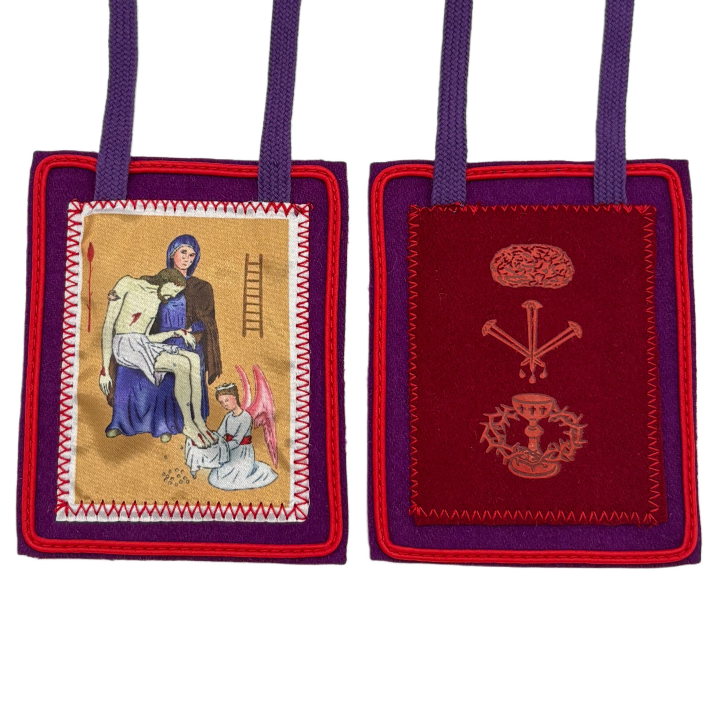 Purple Scapular of Benediction and Protect LRG 4.25"